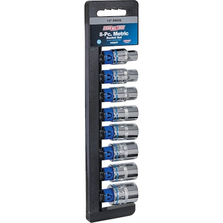 Channellock Metric 1/2 In. Drive 12-Point Shallow Socket Set 8-Piece 346837